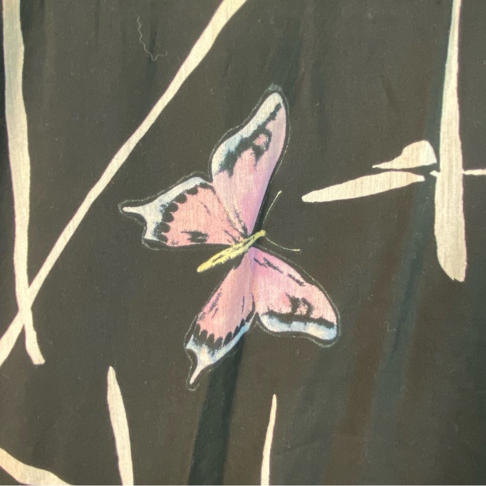 Due Per Due Vintage Butterfly Print Maxi Skirt Y2K Boho Fairycore Silk Blend 4 - Picture 5 of 12
